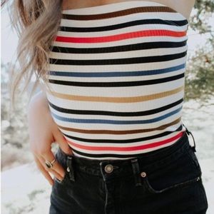 Out from Under Striped Bodysuit